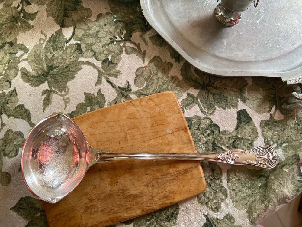 F. B. Rogers Kings Pattern Silverplate Double Spout Punch or Soup Ladle